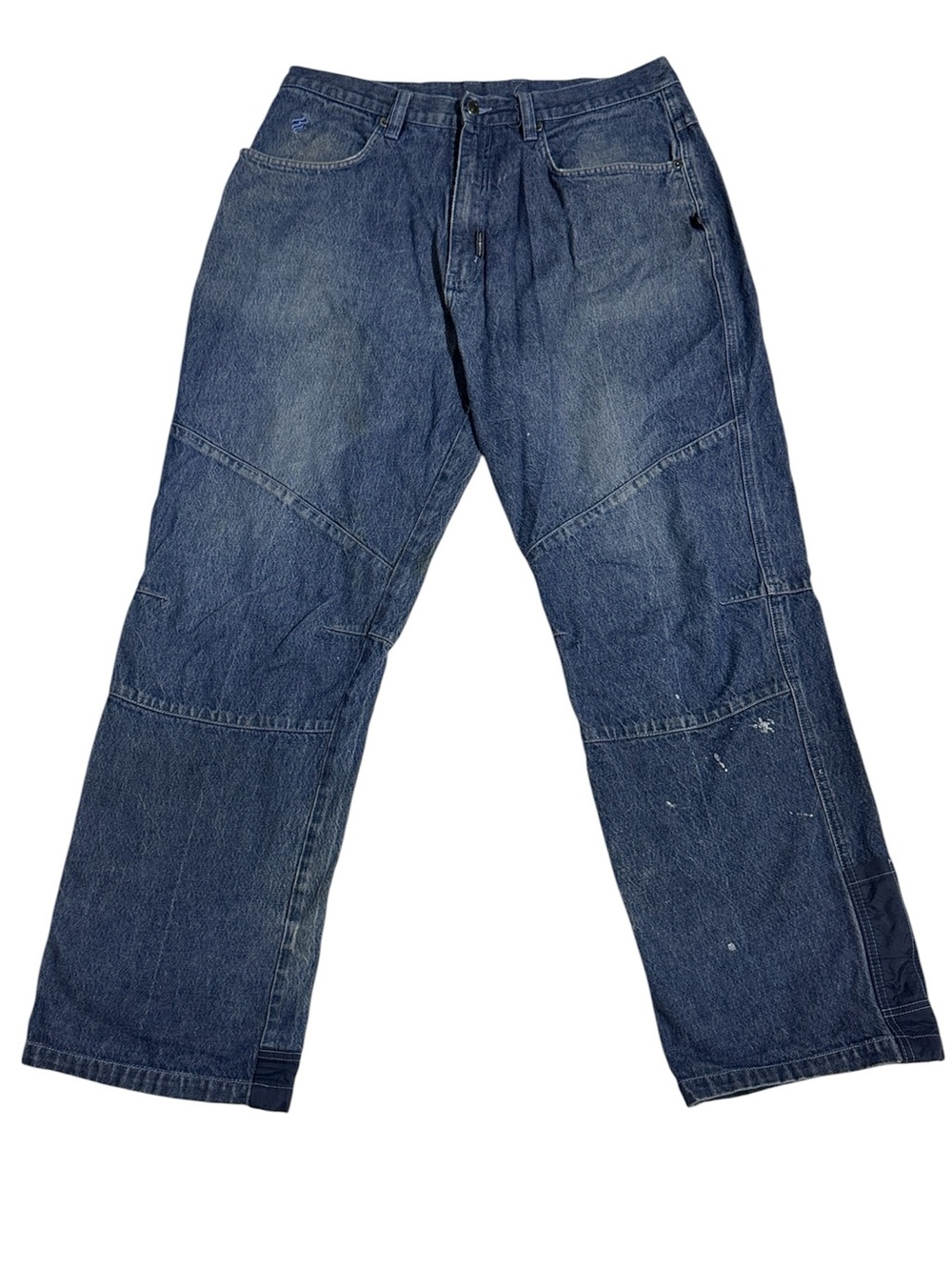 Rocawear Jeans Men 38x34 Blue Baggy Y2K Vintage Carpenter Wide Leg Skater Paint